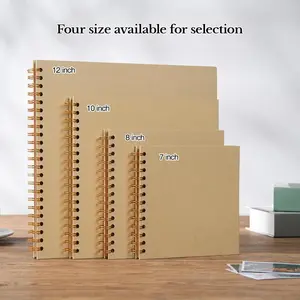 potricher 8 x 8 Inch DIY Scrapbook Album 40 Pages Hardcover Kraft Paper Scrap Book Photo Albums Memory Book for Wedding and Anniversary Family (Yellow, 8 Inch)