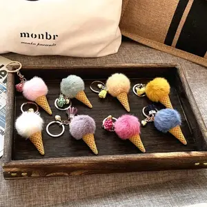 Ice Cream Pom Keychain Special Gift