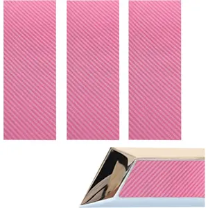 3pcs Vinyl Bowtie Logo Wrap Stickers Compatible with Chevy 11.8" x 4" Car Emblem Logo Overlay Decals DIY Modification Waterproof Universal Decoration (Pink-Carbon Fiber)