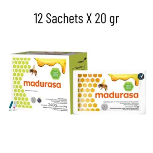 Madurasa Natural Honey 12 Sachets X 20 gr Sweet Flavor for Tea Desserts & Baking