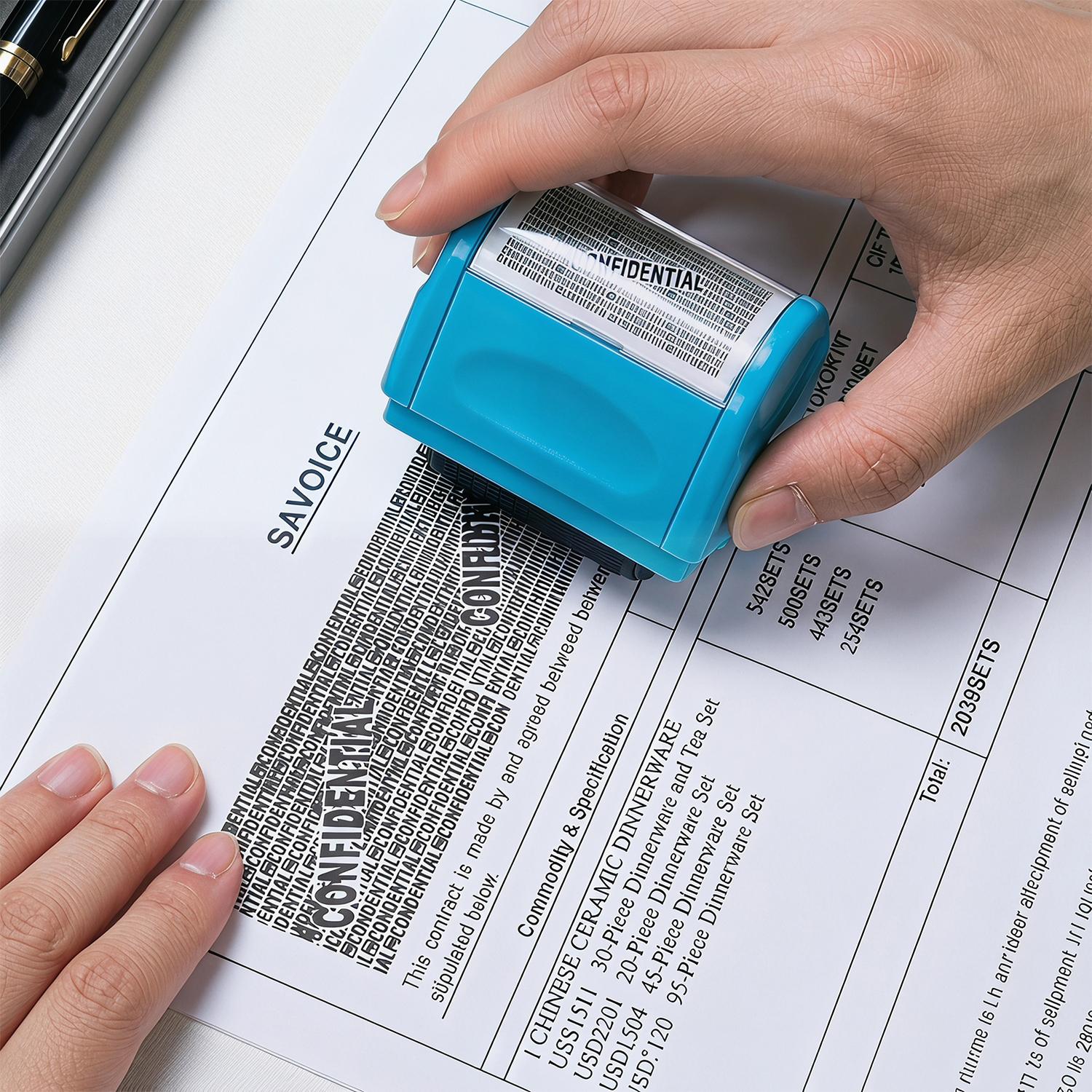EMPTAN Identity Protection Confidential Roller Stamp with 3 Ink Refills, Wide-Coverage Security Blocker for Address, ID & Private Data (Identity Theft Prevention Tool), Confidential Stamp