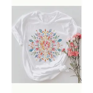 Mandala Button-Down Shirt, Floral Mandala T-Shirt, Spring Floral Blouse, Gifts For Her, Flower Shirt, Floral Shop Gift, Women T-Shirt Gift For Girlfriend Sweatshirt