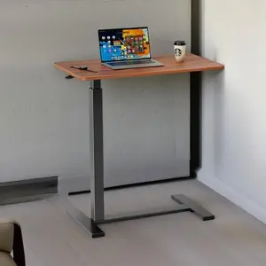 Overbed Table with Swivel Hidden Wheels Adjustable Height Pneumatic Mobile Standing Desk Laptop Bedside Table Multi-Purpose for Home and Hospital Use Medical Adjustable Overbed Bedside Table with Hidden Casters Pneumatic Mobile Laptop Computer Standing -