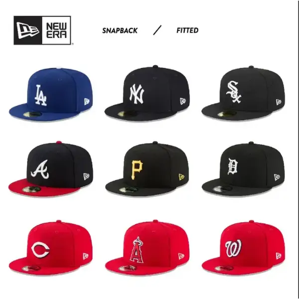New Era MLB Adjustable Snapback Baseball Cap – LA Dodgers, NY Yankees, Chicago White Sox, St. Louis Cardinals, Washington Nationals, Pittsburgh Pirates, Atlanta Braves, Cleveland Guardians – Flat Brim Streetwear Hat, Unisex Sports Fashion
