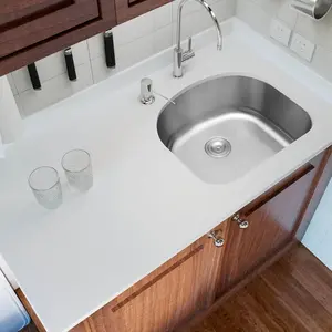 LQS 23 Inch Kitchen Sink, 23" x 21" x 9" Undermount Bar Sink,18 Gauge Stainless Steel Small but Deep Single Bowl RV Sinks with Drain Assembly,Suitble for Bathroom,Laundry,Trailer and Outdoor
