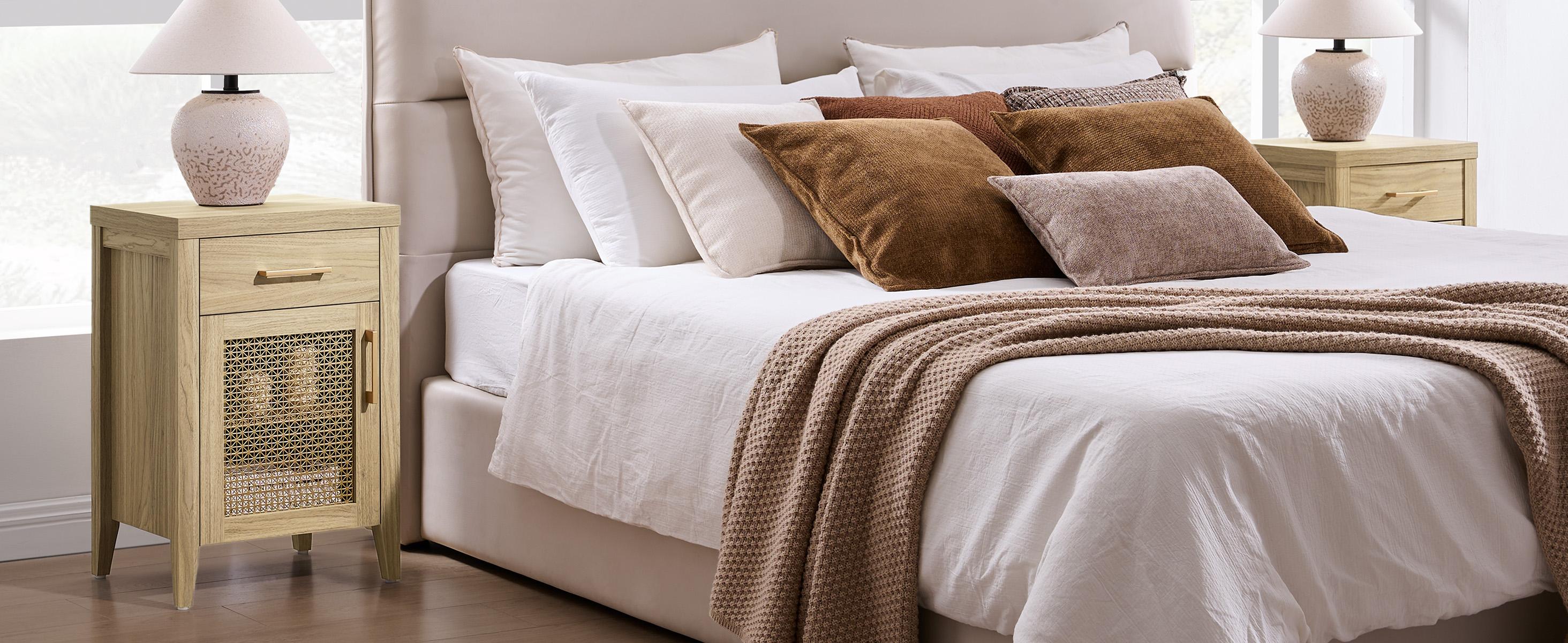 SICOTAS Tall Nightstands Set of 2 with Drawer, Mid Century Modern Wood Night Stand Rustic Bedside Tables with Storage, Vintage End Tables with Metal Mesh Door for Bedroom, Brown Oak SICOTAS Tall Nightstands Set of 2 with Drawer, Mid Century Modern Wood Night Stand Rustic Bedside Tables with Storage, Vintage End Tables with Metal Mesh Door for Bedroom, Brown Oak