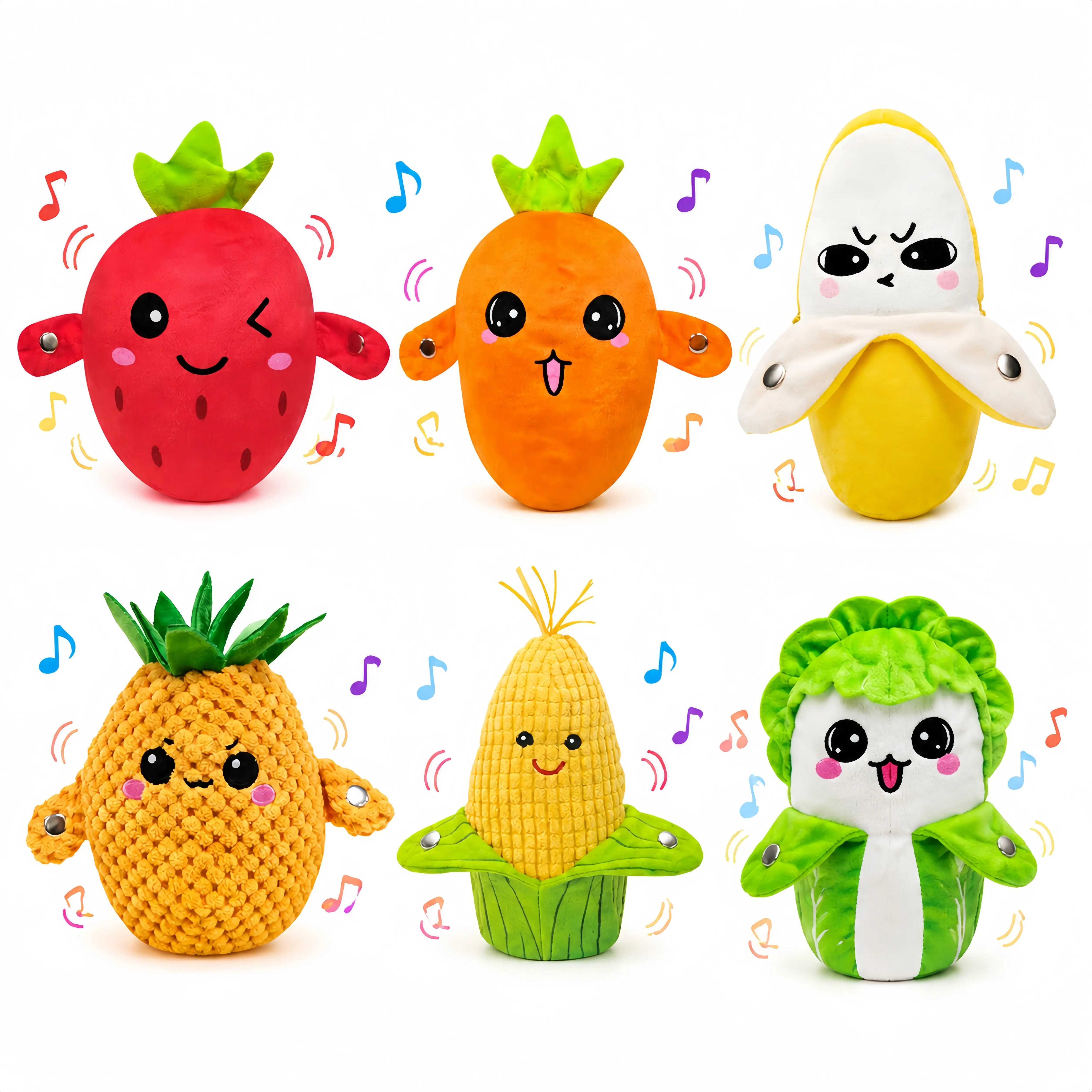 Banana Induction Rhythm Beat Toy Interactive Music Plush Toy, Soft Touch Sensitive Musical Stuffed Plush, Parent-Child Interactive Educational Sensory Toy for Baby Early Learning, Gift for Toddlers Kids Boys Girls Birthday Party