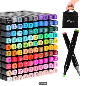 100 PCS Alcohol Markers Set, Dual Tips Blender Art Markers