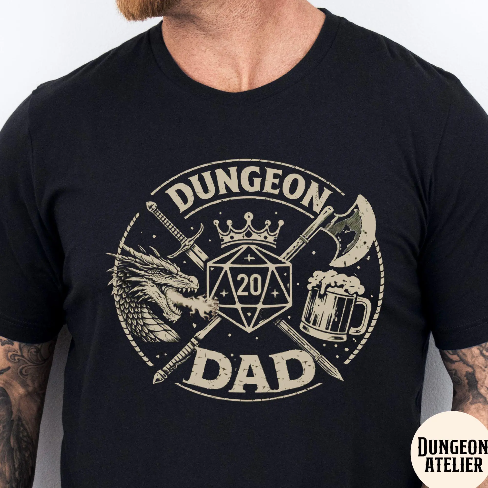 DND DAD SHIRT, Dungeon Dad Nat 20 d20 Dragon Beer d&d dad TShirt, Funny Crude Dungeons and Dragons Gift Father Tabletop Rpg Gamer Tee Hoodie