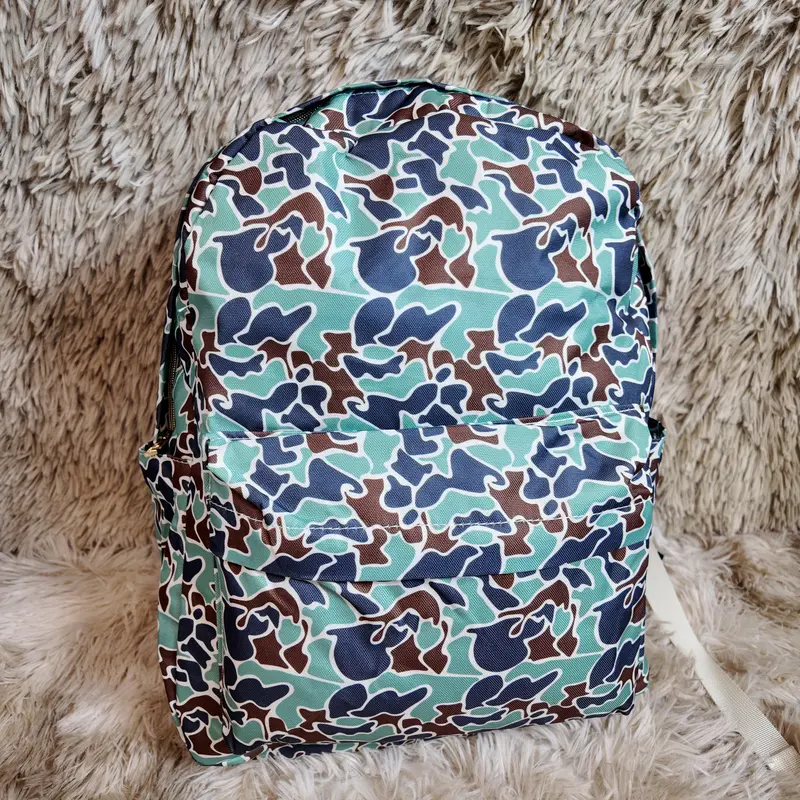 Camouflage printed hunting backpack children boys book bags