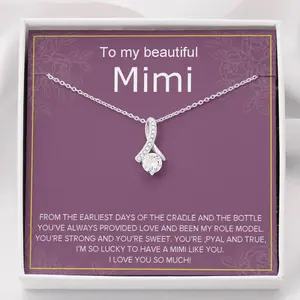 Grandmother Necklace, To my mimi necklace gift, blessed mimi, best mimi ever