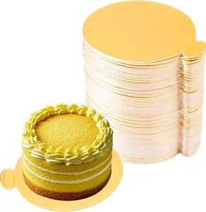 100Pcs Mini Cake Boards 3.5 Inch round Gold Cake Base Paper Cupcake Dessert Displays Trays Rthjsfj