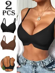 Women's Seamless Bra Without Steel Cup, Breathable Shockproof Design, Removable Pads, Suitable for Pilates Running Casual Activities, Workout Bras, Wireless Sports Bras