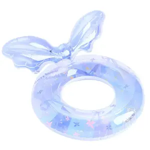 1 mermaid inflatable swimming ring, transparent swimming ring, fishtail back lounge chair swimming ring, swimming pool beach party water toys.