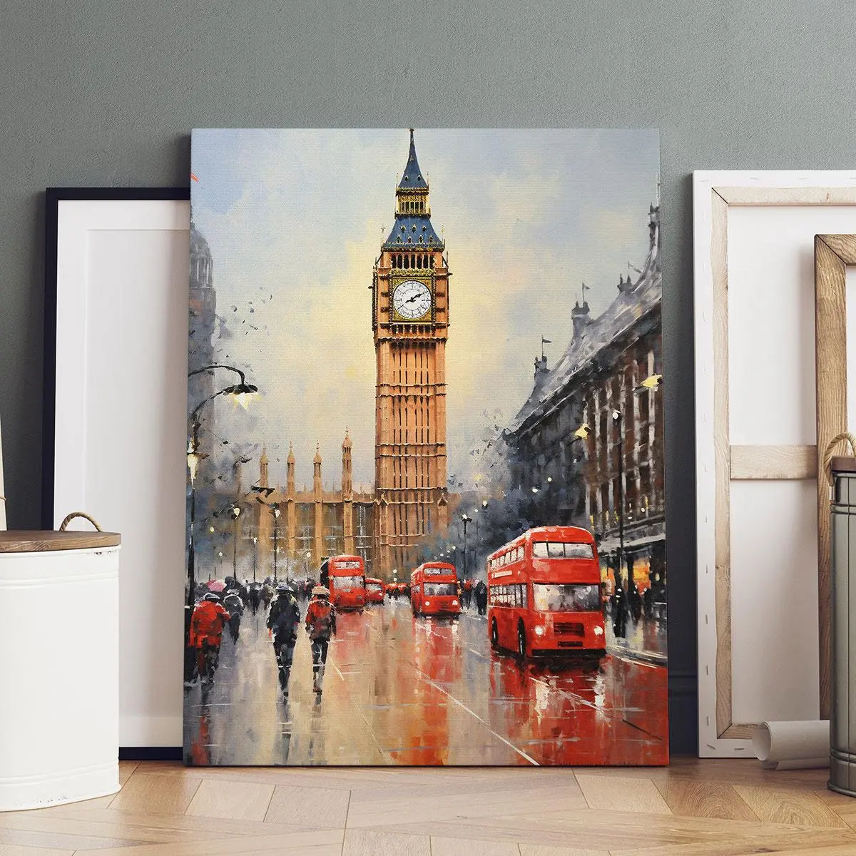 London in The Rain Charm Poster, Modern Art, Fashion Decoration, Living Room Bedroom Decoration, Hallway Office Mural, Kitchen, Home Poster, Ideal Gift, Ornaments
