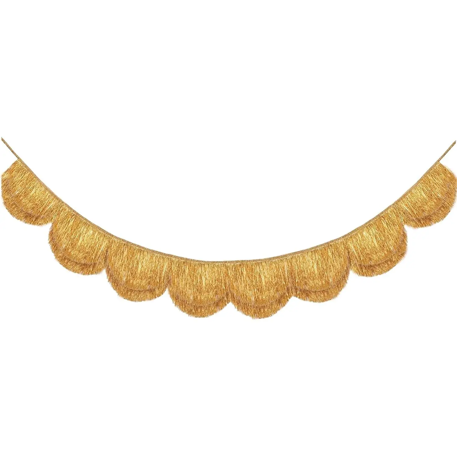 Gold Scalloped Fringe Banner Set, Layered Sparkly Garland for Bachelorette Party & Wedding Decoration, Festive Backdrop for Home Party Supplies, Photo