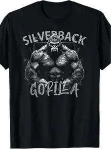 Men S Clothing Pure Heat Transfer Printed T Shirt 180 Gorilla Face Monkey Angry Roaring Horror Silverback Gorilla T Shirt