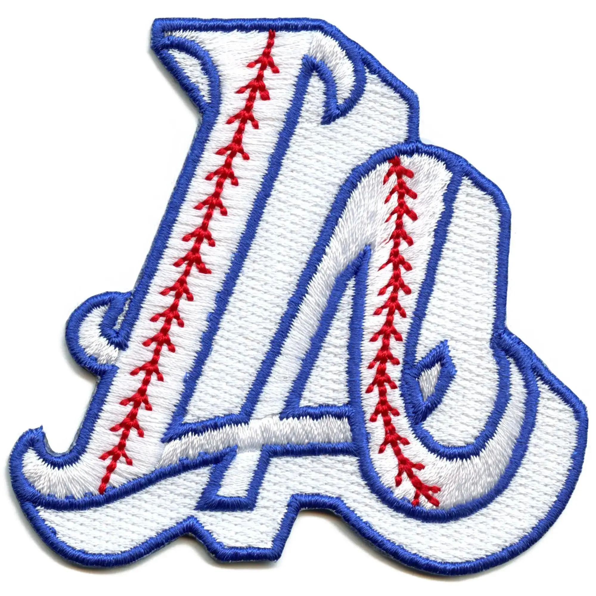 LA Baseball Script Patch Los Angeles Baseball Fan Embroidered Iron On Monogram Embroidery Geometric Embroidery