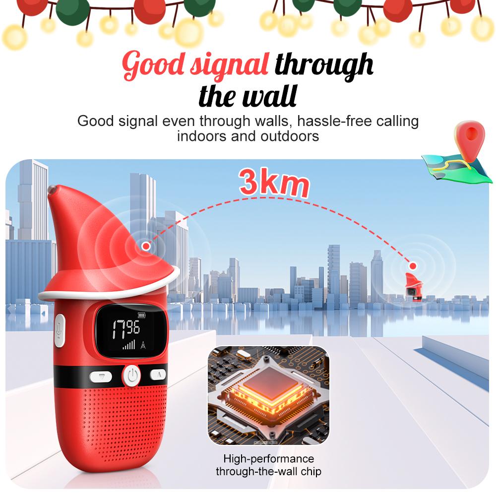 2pcs Channel Radio Intercom +LED HD Screen, Outdoor Adventure Family Game Intercom | Pocket Birthday Gift | Camping Park Campus Multi-scene Application | One-click Call，Applicable frequency bands: 462.5625-467.7125.