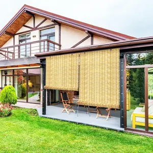 Shade,2 Pack Reed Roller Shutters Curtains," W x 71" H Window Blinds for Outdoor Patio  Reed Blinds