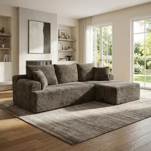 L-shaped living room sofa design featuring vacuum compression and all-foam construction; modular sofa with durable, comfortable upholstery; soft sofa cushion; no frame; sectional sofa suitable for the living room.