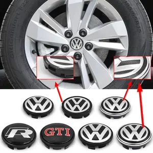 4Pcs 55mm 65mm Car Styling Vehicle Decoration Wheel Center Cap Hub Covers Emblem Badge Auto Accessories For Volkswagen VW R GTI Golf Passat b6 Tiguan Polo Jetta Caddy 3B7601171 1J0601171 5H0601171