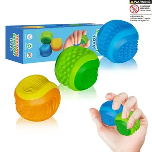 Fidget Toys Sensory Stone for Kids, 3 Count Double Sided Textured Sensory Toys, Calming Quiet Stress Relief, Classroom & Office Essential, Stress Relief Fidgeting