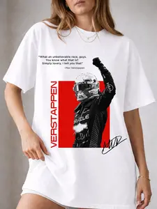 Max Verstappen Quote Graphic T-Shirt Full Logo, Simply Lovely Racing Print Tee, Champion Driver Streetwear Shirt