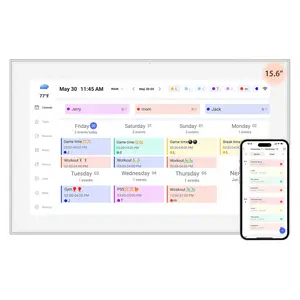 15.6 inch Digital Calendar Touchscreen, Wall Planner, IPS FHD,Smart Family Schedules, Chore Chart, Wall Organizer for Multi-Child Homes - Built-in Digital Picture Frames Function