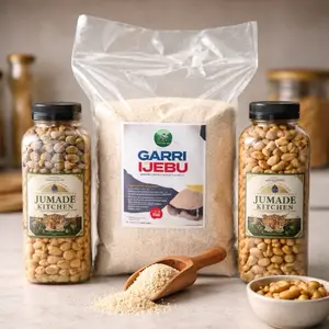 Jumade Kitchen Snack Combo - Garri Ijebu & Roasted Peanuts - Perfect for Snacking & Cooking - Authentic Nigerian Flavors