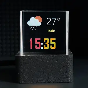 outdoor goods Mini Transparent WiFi Weather Clock Creative Gift Desktop Ornament Display