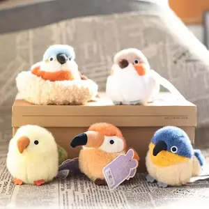 Lifelike Kiwi Parrot Tit Bird Plush Pendant Cute Keychain Backpack Ornament Decoration Gifts