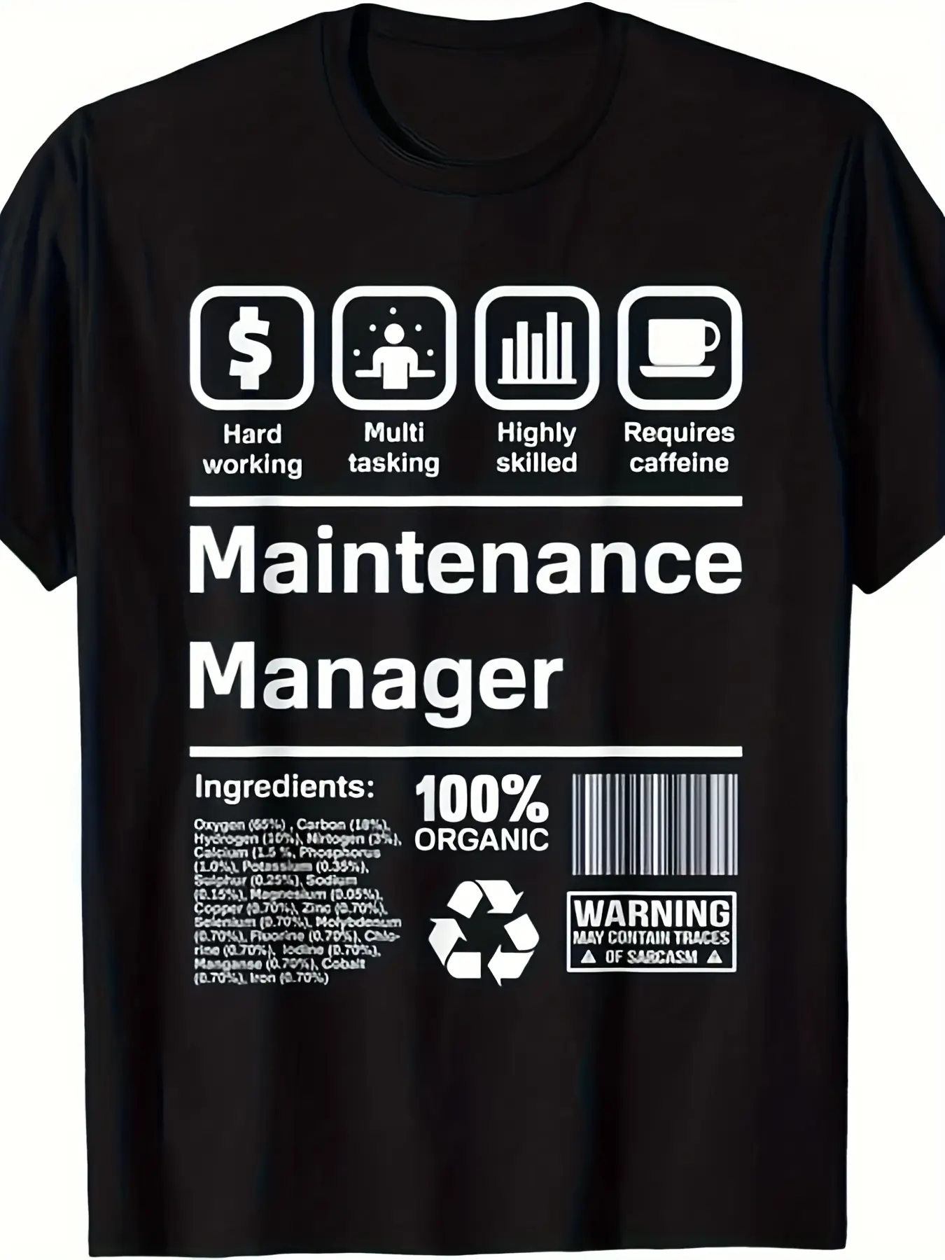 Funny Maintenance Manager T-Shirt - Humorous Gift unisex soft cotton short sleeve t shirt, vintage graphic casual tee for men women teens, perfect birthday holiday gift for camping travel gym daily street  wear
