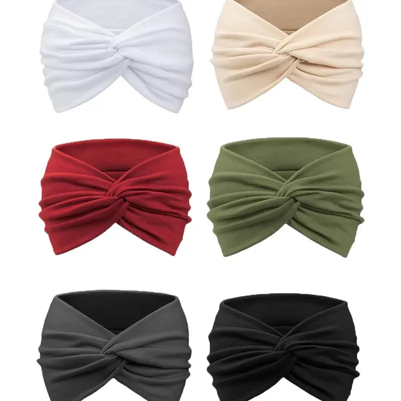 Solid Color Bohemian Twist Design Knotted Headband, Simple Headdress for Thick Hair, Carnival Party Fashion Hair Accessories, Polyester Hair Accessories, Girls' Back-to-School Elastic Hair Accessory Set, Hair Accessories Kit, Hair Accessories Sets