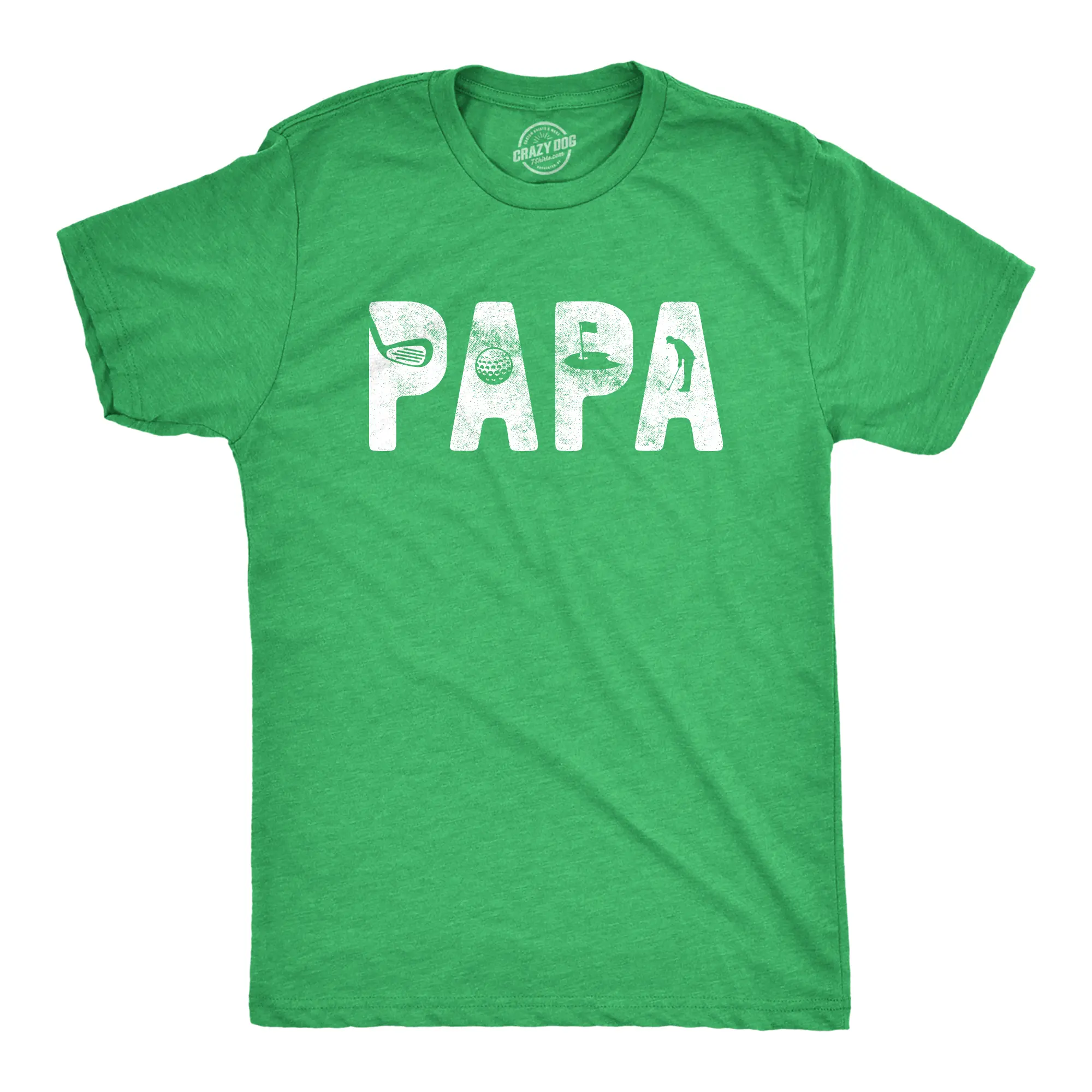 Mens Papa Golf T Shirt Funny Fathers Day Gift for Dad Outdoor Sports Graphic Tee Mens Funny T Shirts Cool Vintage Fashion T-Shirt Gift Classic Menswear Dad Joke Apparel for Men Funny Golf Short Sleeve Novelty Green