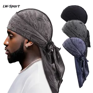 3PCS Long Tail Durag for Men & Women – Vintage Ripped Doo Rag Bandana Cap, Stretch Pirate Turban Head Wrap for Waves, Biker, Hip Hop, Streetwear & Daily Wear