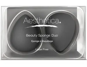 Aesthetica Cosmetics Beauty Sponge Blender - Latex Free and Vegan Makeup Sponge Blender - For Powder, Cream or Liquid Application (2 PACK)