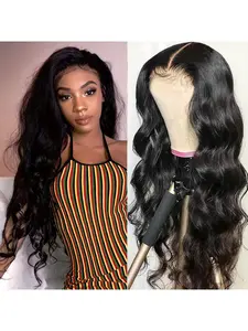 Newly Upgraded 5x5 HD Lace Glueless Wig 180% Density Brazilian Virgin Human Hair Body Wave Pre-Plucked Baby Hair Bye Bye Knots Breathable Inner Mesh Instant Volume Wig For Daily Party