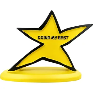 Funny Star Trophy - Doing My Best Desk Ornament| Inspirational & Motivational Gift for Students, Employees, Kids, Friends| Cute Desktop Decor for Office, Home, School, Team Events
