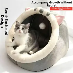 Pet Supplies Cozy Cat Cave, All Season Warm Enclosed Kitty Bed House, Thickened Soft Pet Nest for Cats & Dogs
