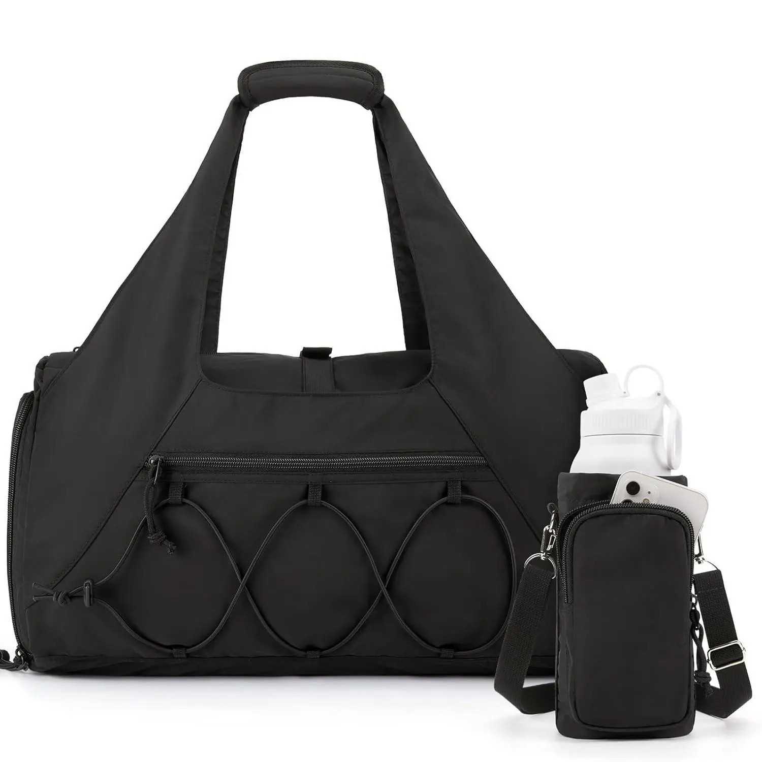 Women's Large Capacity Handbag with Yoga Mat Holder, Travel Fitness Workout Bag with Water Bottle Compartment, Ideal for Gym and Daily Use