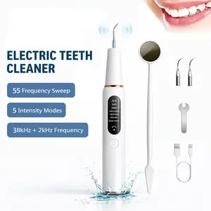 Remover for Teeth, Electric Tooth Cleaner Tartar Remover for Teeth with LED Light,5 Modes Rechargeable Teeth Cleaning Kit with Dental Tools Cleansing，teeth cleaning #SummerVibes