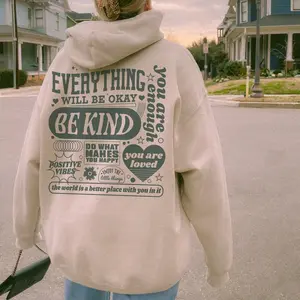 Everything Will Be Okay Hoodie, Aesthetic Mental Health Hoodie, Positive Retro Hoodie, Self Growth Hoodie, Therapy Hoodie