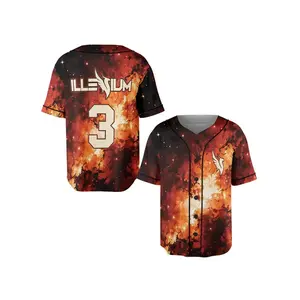 IIIenium Baseball Jersey, Cosmic Fire Rave Shirt, EDM Festival Outfit