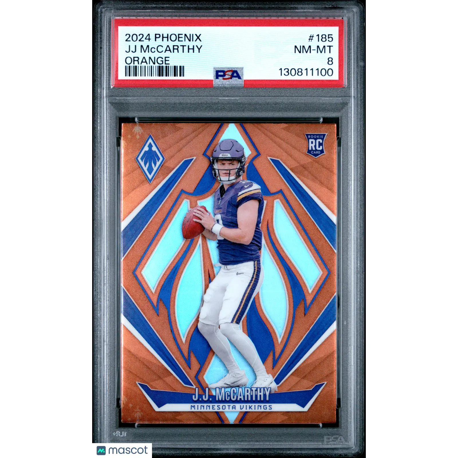 2024 Panini Phoenix JJ Mccarthy Orange Rookie PSA 8