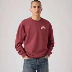 Levi's Men's Relaxed Fit Crewneck Sweatshirt - Burgundy XL