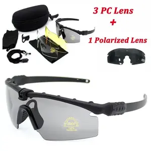 Outdoor Tactical Glasses UV400 Protective Glasses Air Gun Shooting Safety Goggles Hunting Polarized Sports Sunglasses