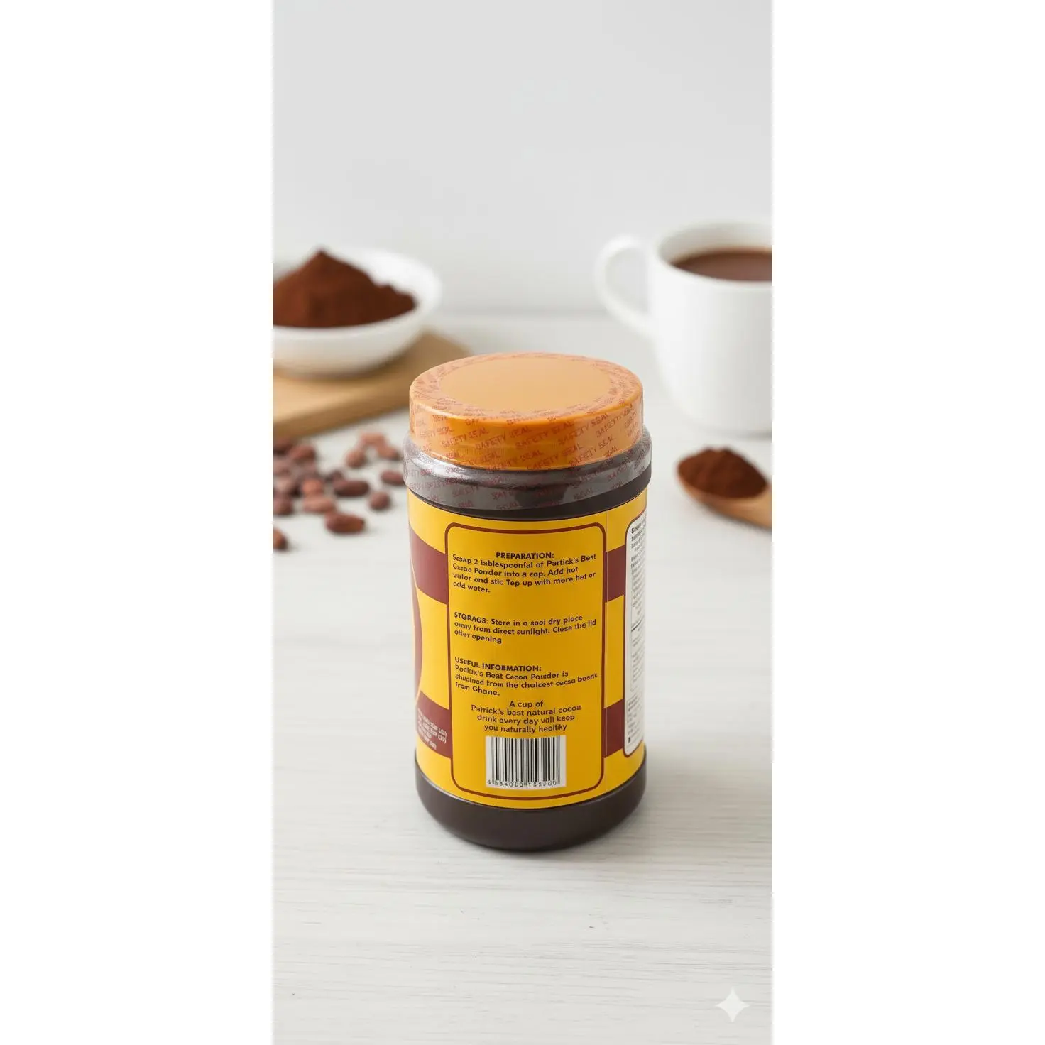 Natural Cocoa Powder, 400g, Rich Flavor for Chocolate & Malted Drinks