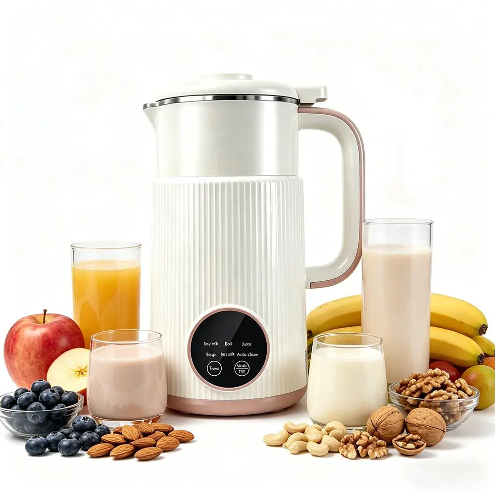 【BackToSchool】 Nut Milk Maker 8-in-1 Automatic Almond Milk Machine, Plant-Based Milk Maker for Oat, Soy, Juice & Chowder, Delay Start, Keep Warm, Boil Water & Auto Clean,Perfect Gift