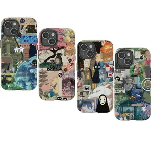 Studio Ghibli Anime Collage Aesthetic Phone Case Compatible with iPhone 11-17 Pro Max/Plus and Samsung Galaxy S22-25